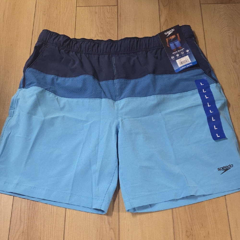 Speedo Two-Tone Blue Swim Trunks